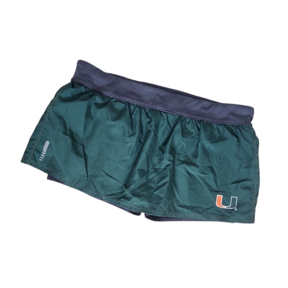 University of Miami Mini Skort Green Size XL 16/18 Hurricanes Shorts Drawstring. - Picture 1 of 10